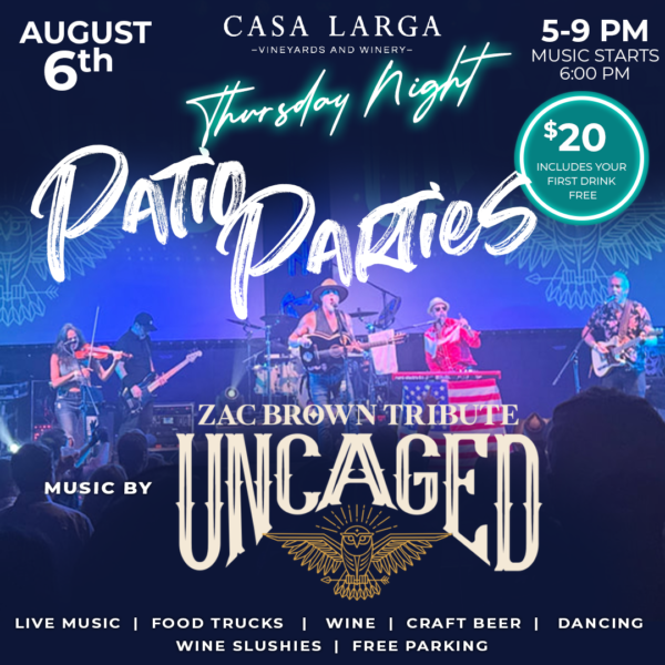 Patio Party - Uncaged Zac Brown Tribute Band | August 06, 2026